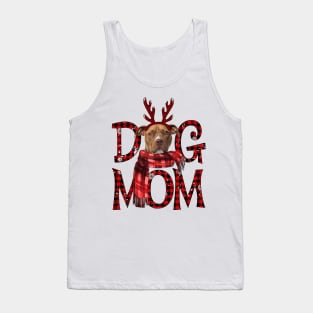 Brown Pitbull Mom Christmas Dog Mom Dog Lovers Tank Top